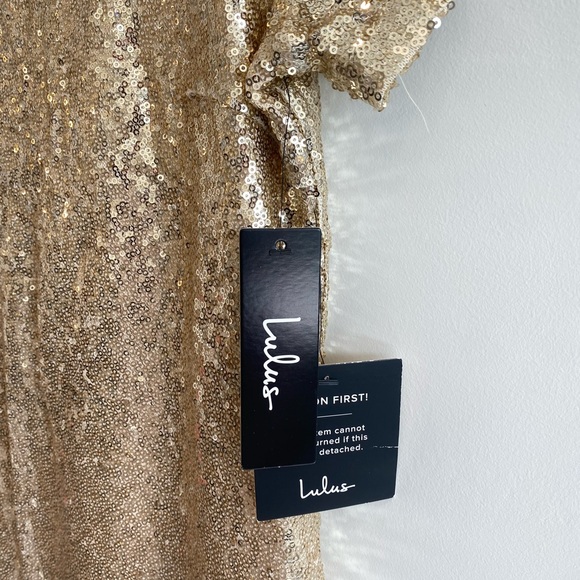 NWT: Lulus Gold Sequin short dress (L) - Picture 4 of 4